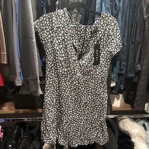 Motel Rocks Black and White Floral Mini Dress